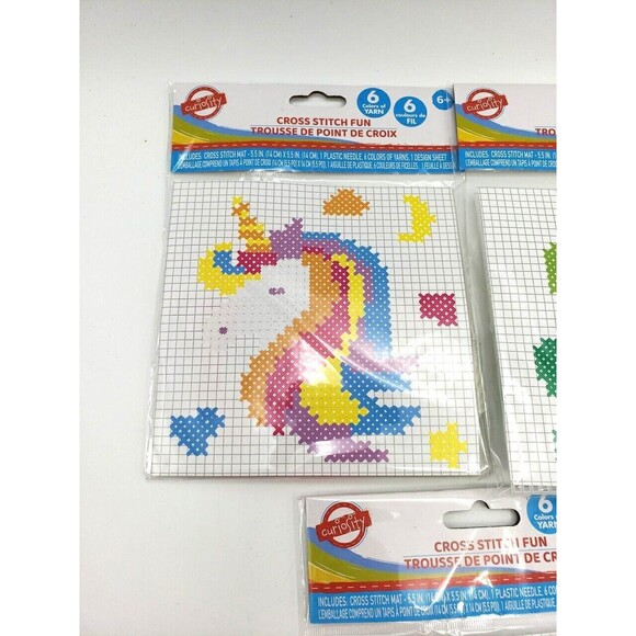 Cross Stitch Set of 3-6 Yarn Colors per Kit Unicorn Frog Butterfly NEW - Picture 3 of 7